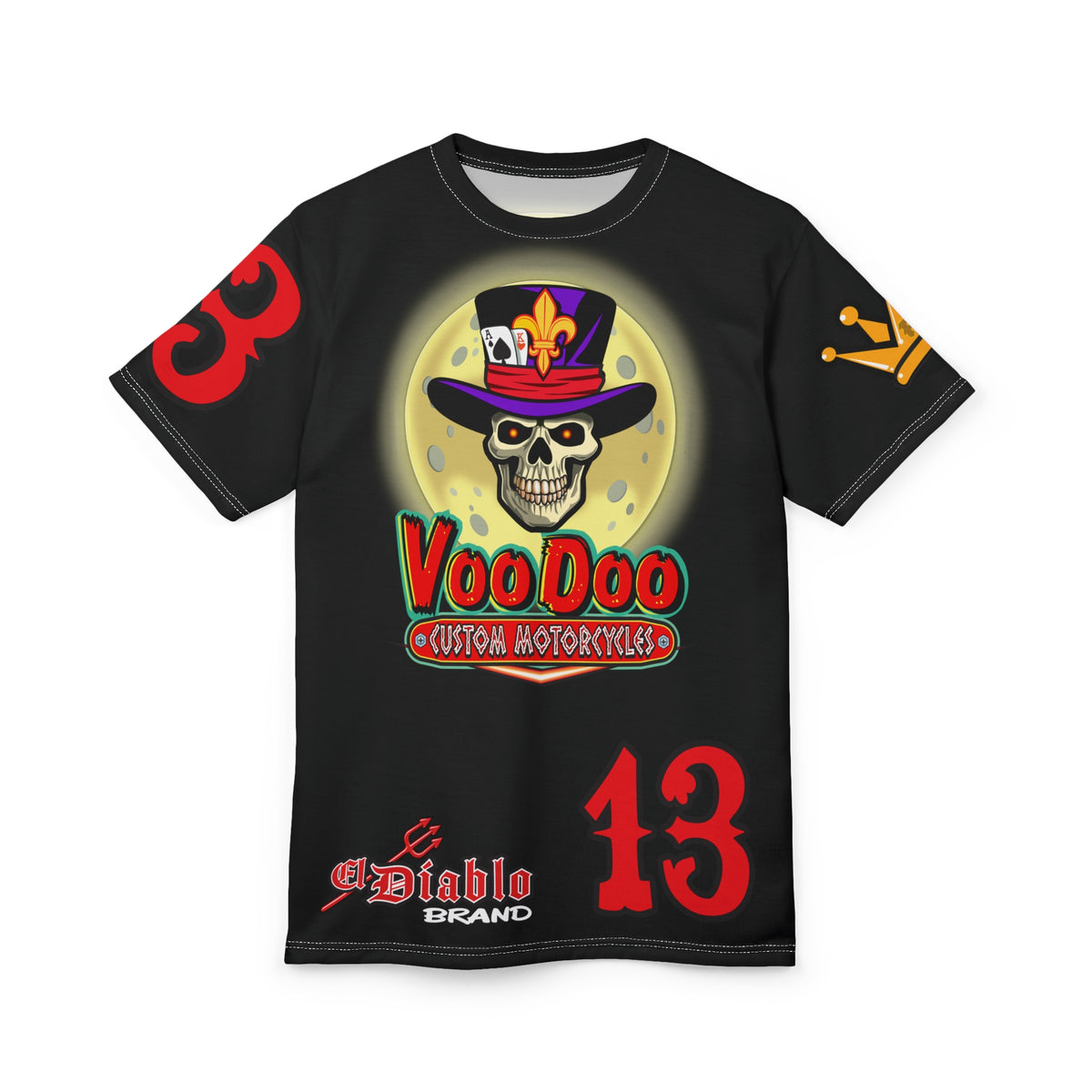 VooDoo Custom Motorcycles BLACK MAGIC - Retro Graphics Biker Tee