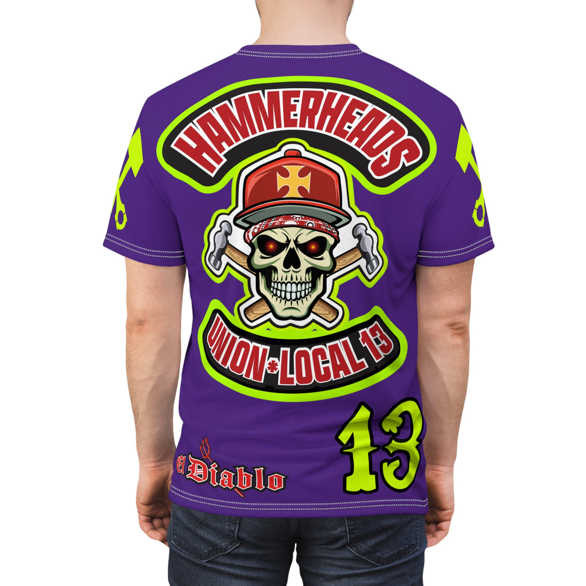 Hammerheads Union Local 13 -  SoCal 619 Special Edition - Custom HiViz Motorcycle Riding Tee Shirt _ Super Comfort and Fit