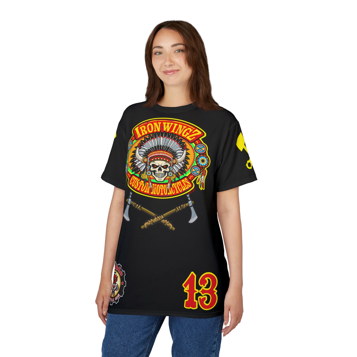SRT Iron WingZ Customs HIviz Graphic Super Riding Tee, Edgy Streetwear, Customized Apparel, Gift for Bikers