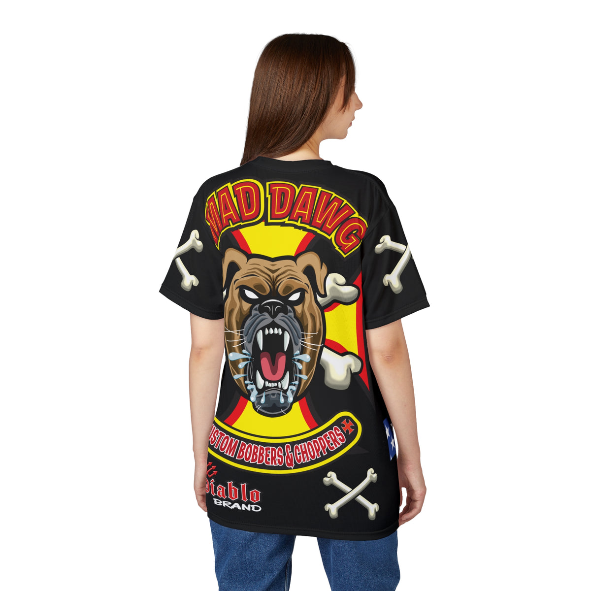 SRT Mad Dawg Customs Americana, Edgy Motorcycle Apparel, HiViz Custom Riding TEE, Rebel Fashion, Biker Style