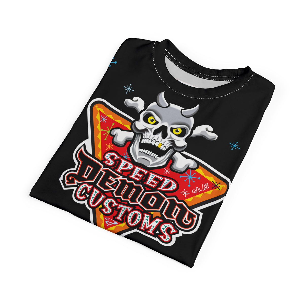 SRT Speed Demon Customs Spectacular  Super Riding Tee - Devilishly Demented Bold Biker Design