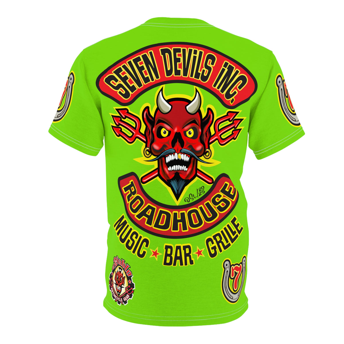 Very Special Seven Devils Inc. Roadhouse HiViz Graphic Tee - Motorcycle Custom Riding Super Tee