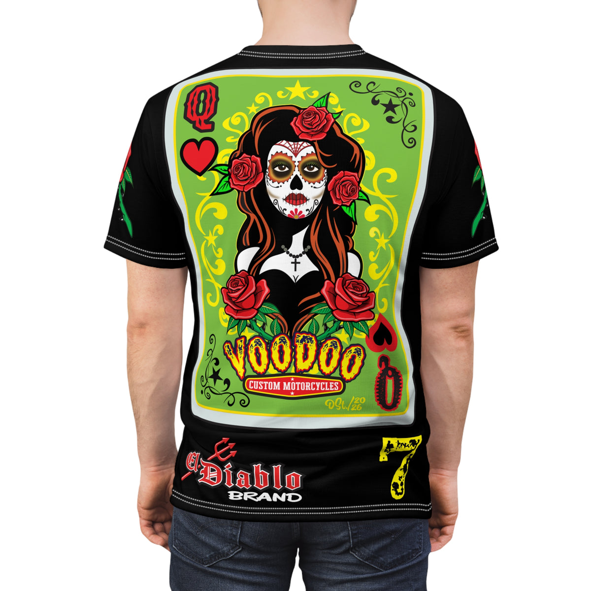 Voodoo Custom Motorcycles Tee — Queen of Hearts  Black 🖤 Riding Super Tee