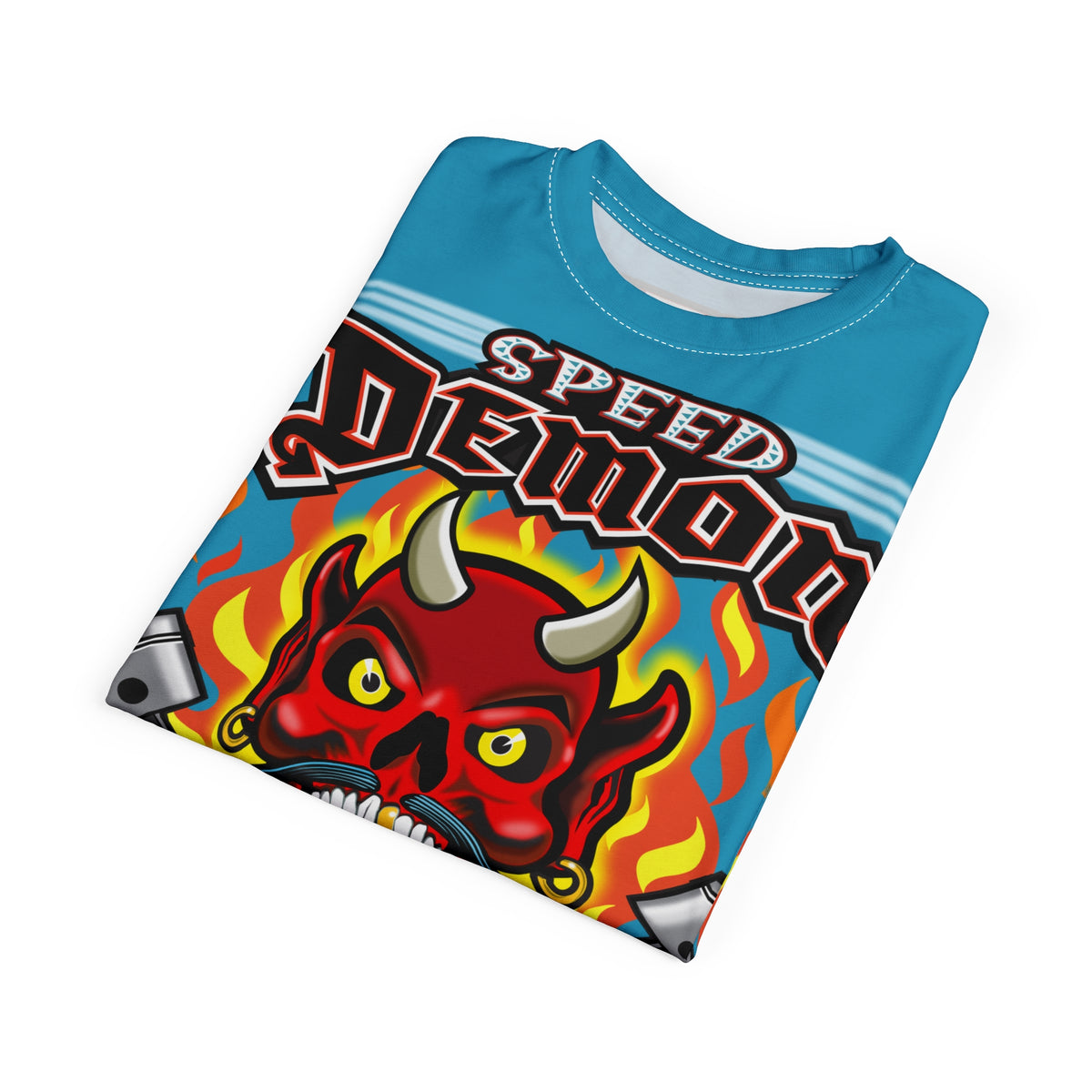 Speed Demon Custom Hell Fire HiViz Unisex Tee - Bold Graphic Harley Enthusiast Super T