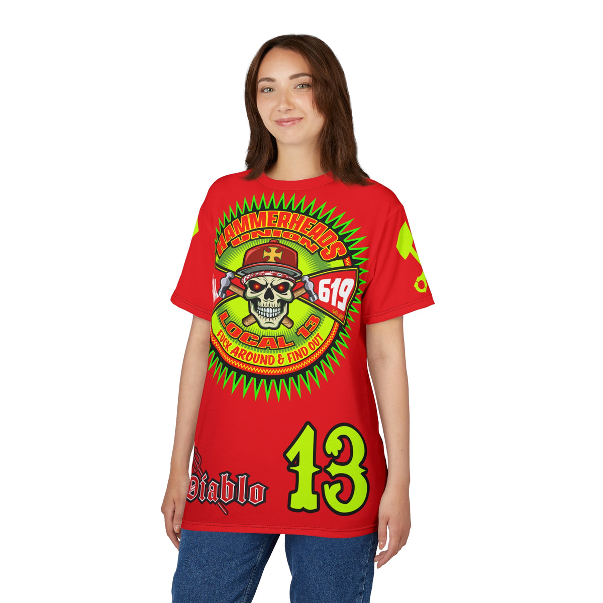 Hammerheads Union Local 13 -  SoCal 619 Special Edition - Custom HiViz Motorcycle Riding Tee Shirt _ Super Comfort and Fit