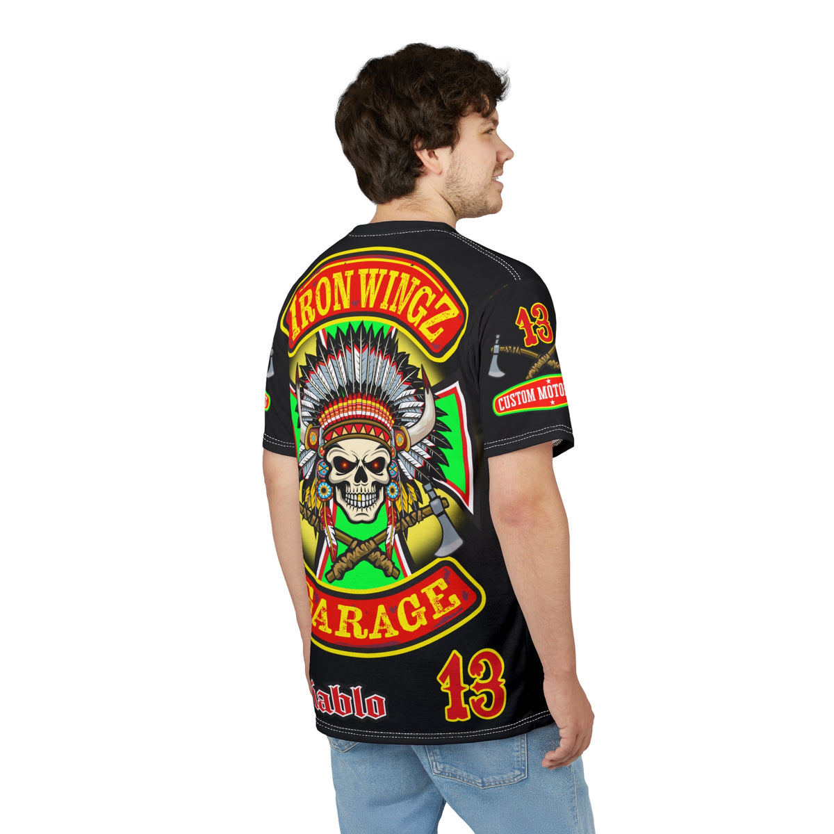 Iron Wingz Garage HiViZ Motorcycle Rider Super Tee
