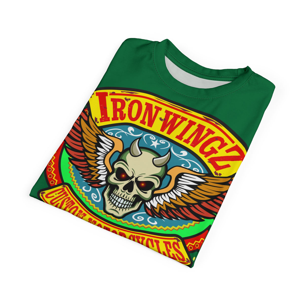 Iron WingZ Customs HIviz Graphic Super Tee, Edgy Streetwear, Customized Apparel, Gift for Bikers