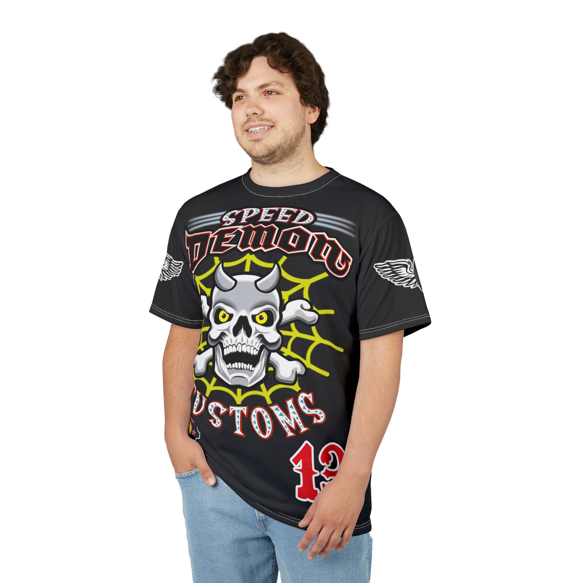 Speed Demon Customs Spectacular HiViz Super Tee - Devilishly Demented Bold Biker Design