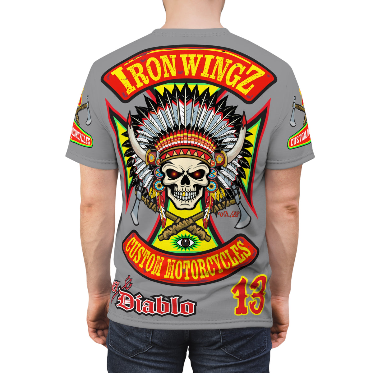 Iron Wingz Garage HiViZ Motorcycle Rider Super Tee