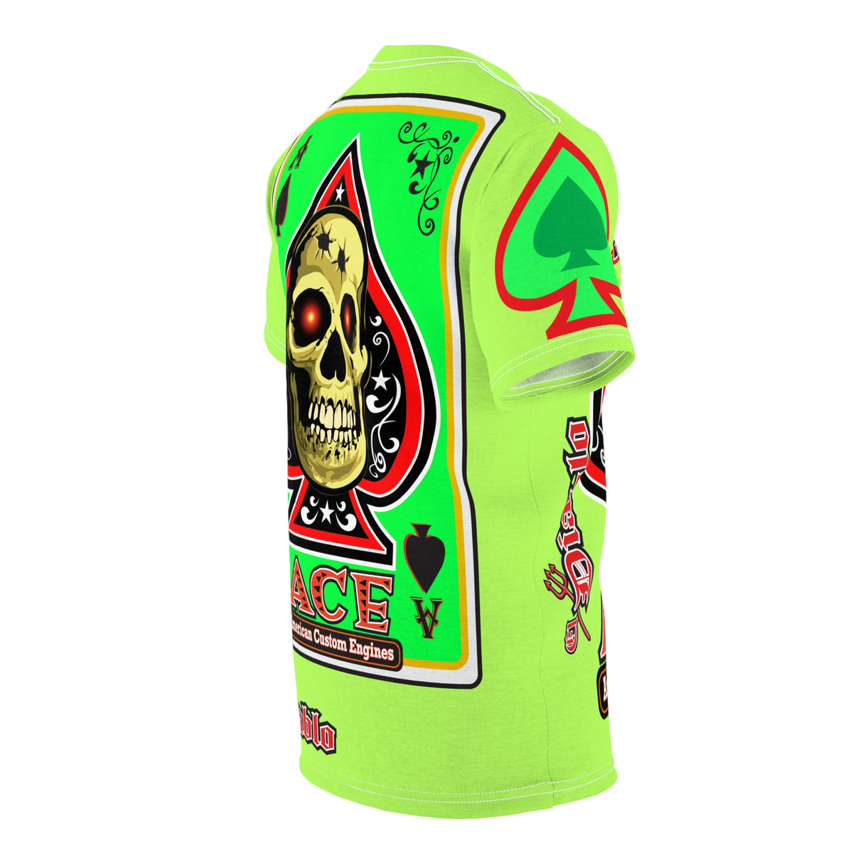 American Custom Engines ACE - Very Special Lumina Green  Ace of Spades Death Card High visibility Graphics