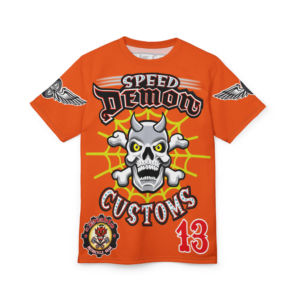 Speed Demon Customs Spectacular HiViz Super Tee - Devilishly Demented Bold Biker Design