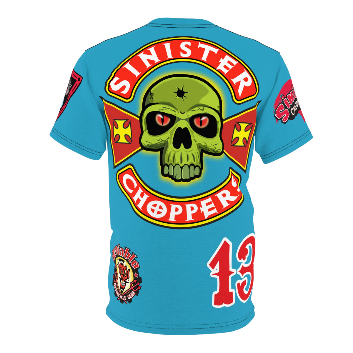 Sinister Choppers  Custom Designed Electric Blue HiViz Super Tee
