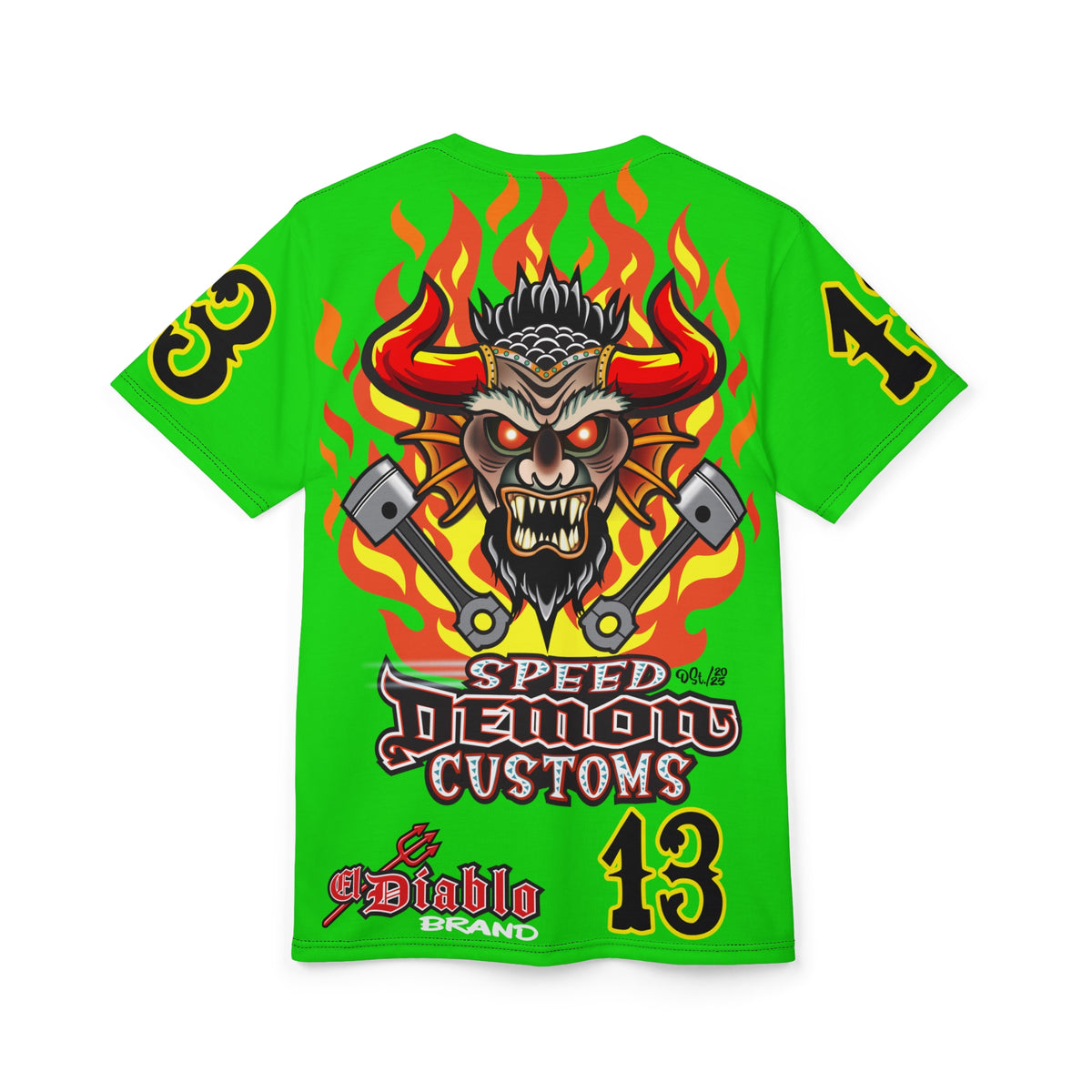 Very Special Speed Demon Customs HiViZ Super Tee — Extreme Edgy Graphics - Bad Attitude Custom Biker Riding Gear