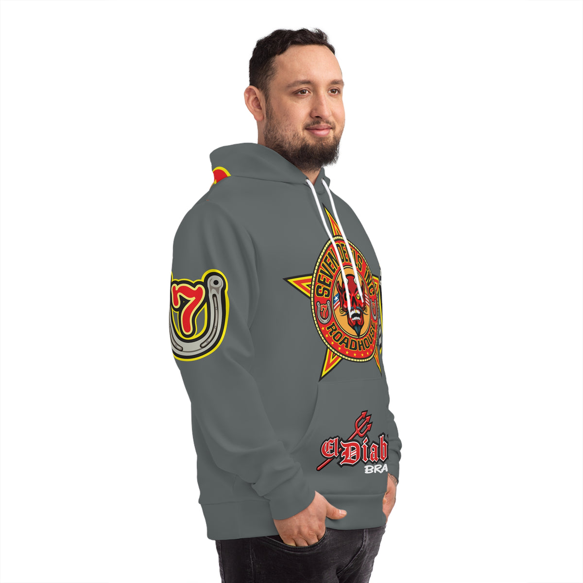 HoodZ Seven Devils Roadhouse Retro Devil Logo Pullover Hoodie