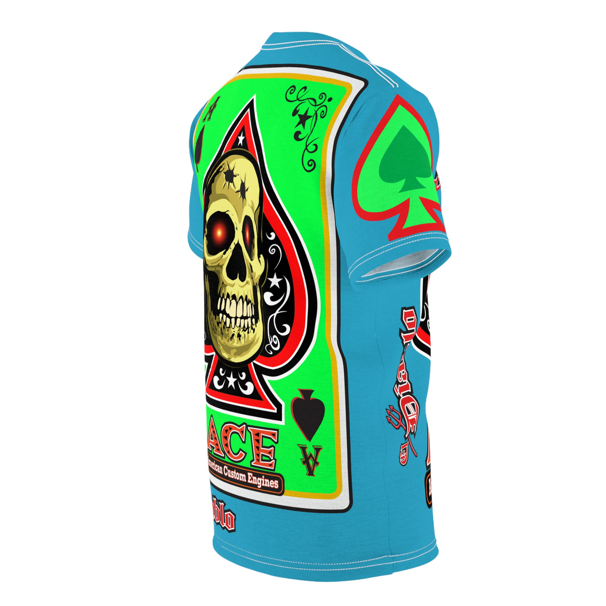 American Custom Engines ACE - Special Lumina Green  Ace of Spades Death Card High visibility Graphics