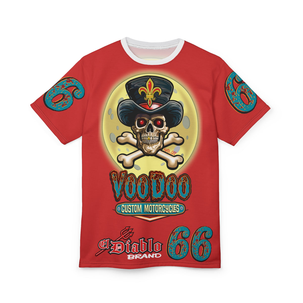 Voodoo Customs  Graphic Tee –  Edgy Style Riding Tee for Bikers