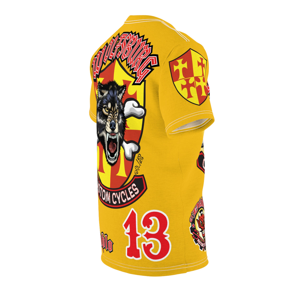Wolfsburg Custom Cycles HiViz Graphic Super Tee for Bikers