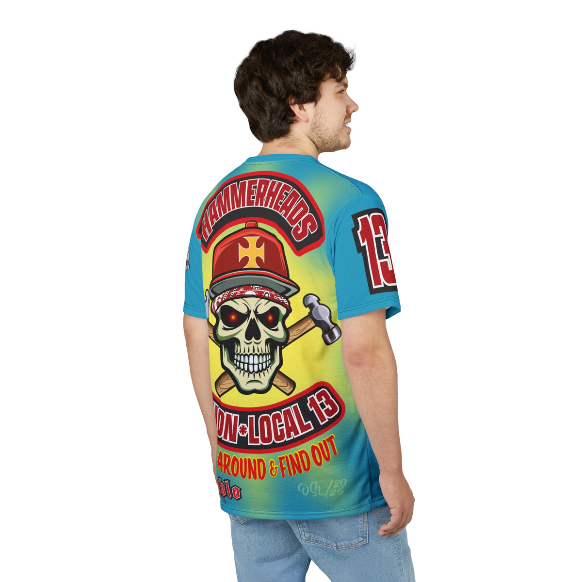 Hammerheads Union Local 13 Electric Blue Tie- Dye Riding Tee