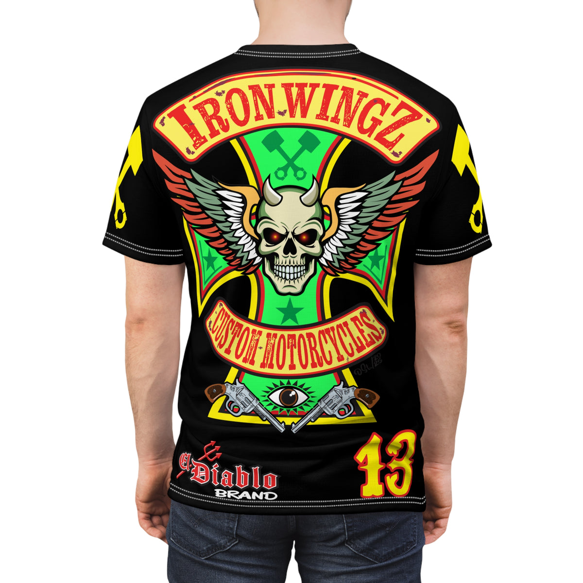 Iron Wingz Garage HiViz Super Tee, Unisex Graphic T-Shirt, Rockabilly Style Shirt,  Perfect Gift for Bikers
