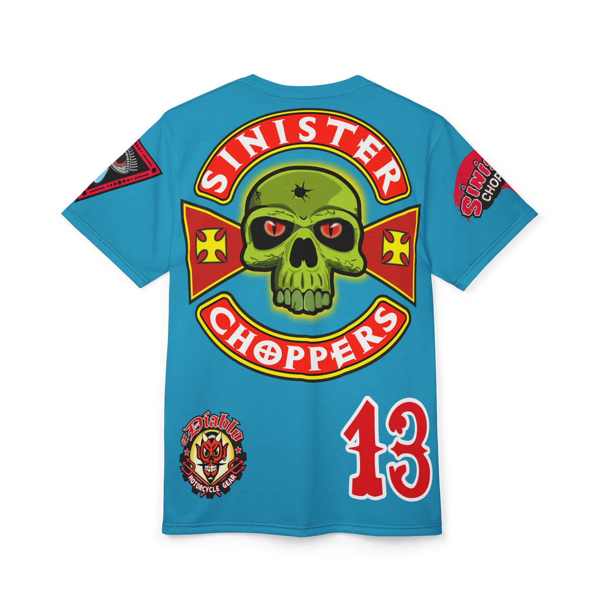 Sinister Choppers  Custom Designed Electric Blue HiViz Super Tee
