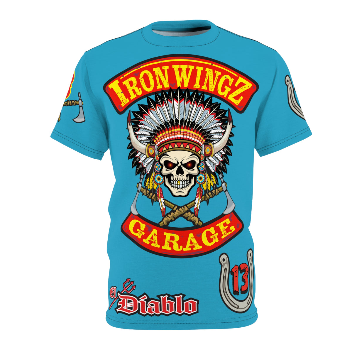 Iron Wingz Garage Warrior HiViZ Motorcycle Rider Super Tee