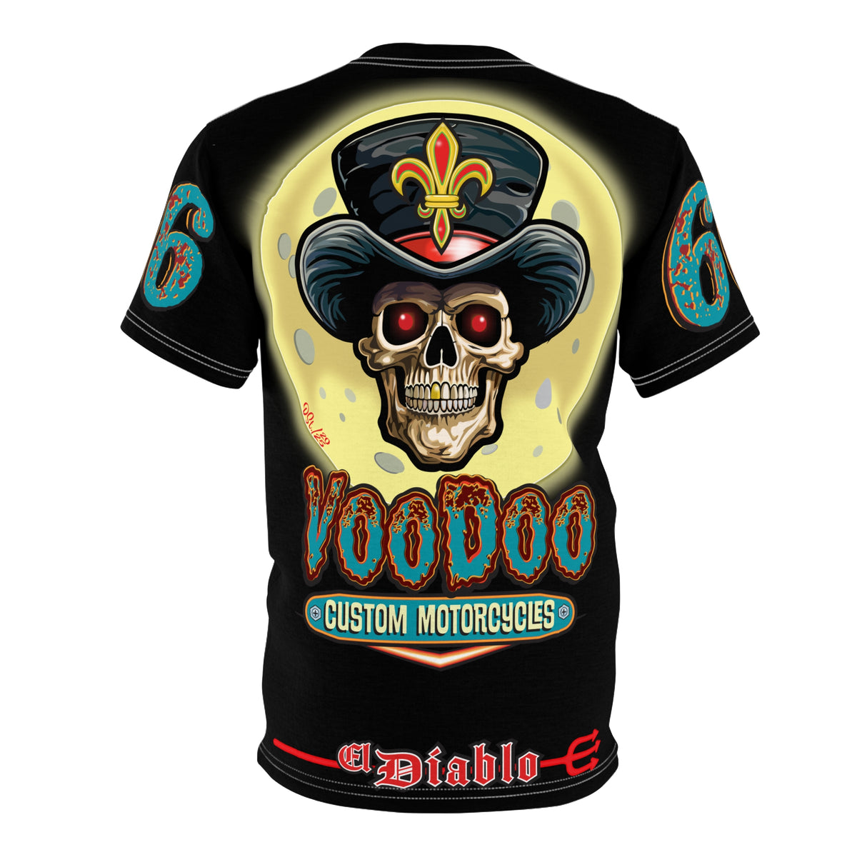 Voodoo Customs Tie Dye Blast Graphic Tee –  Edgy Style for Bikers