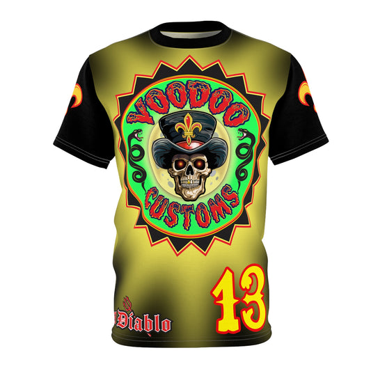 VooDoo Customs Tie Dye Black & Yelo Blast HiViz Super Tee for Harley Riders