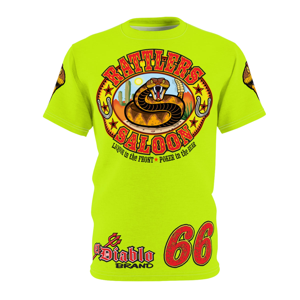 VERY Special Rattlers Saloon  BADAZZ HIVIZ SUPER RIDING TEE — Vintage Biker 66 Graphic Shirt