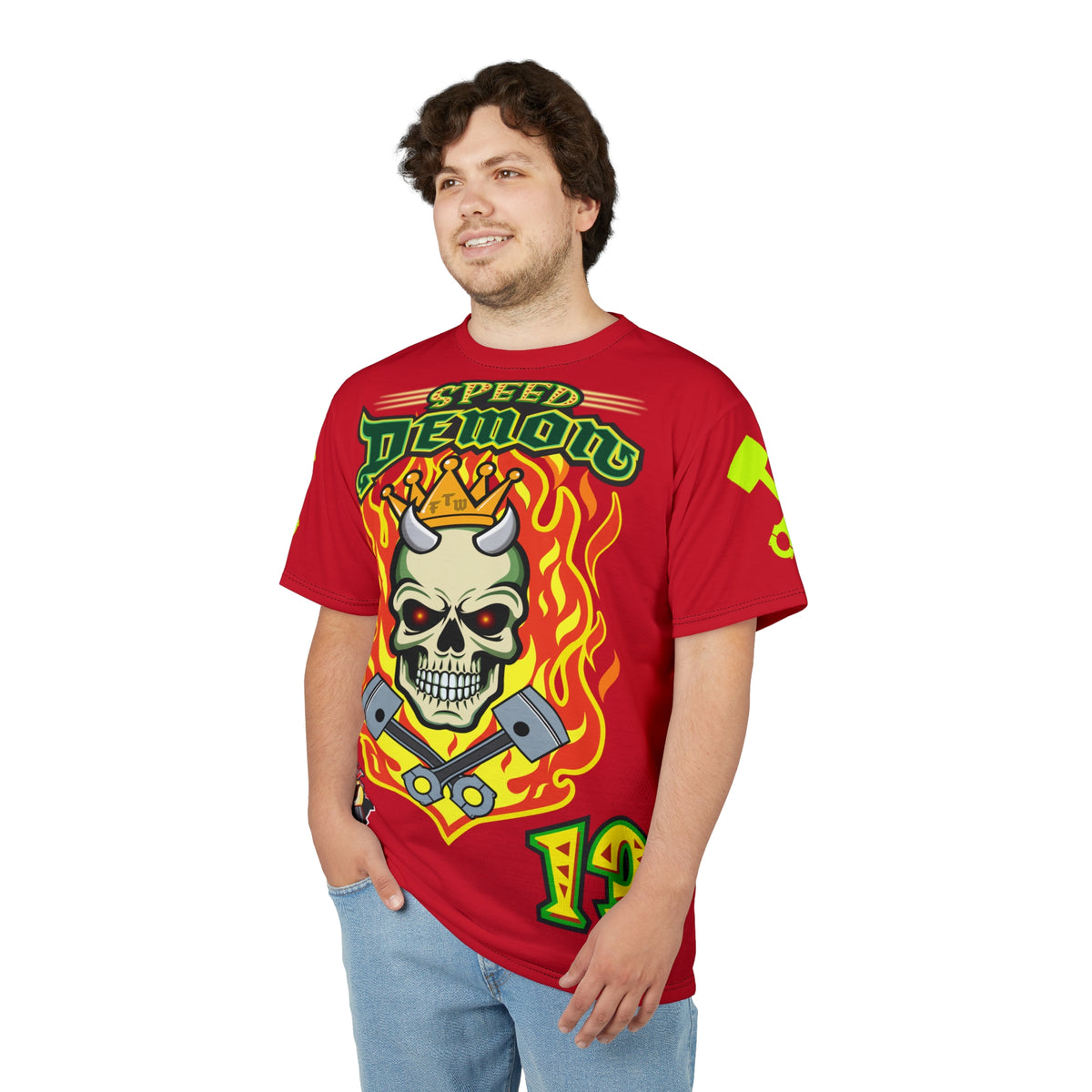 Speed Demon Hellfire HiViz Super Tee - THE Perfect Motorcycle Riding Tee - High Comfort & Perfect Fit Super Tee
