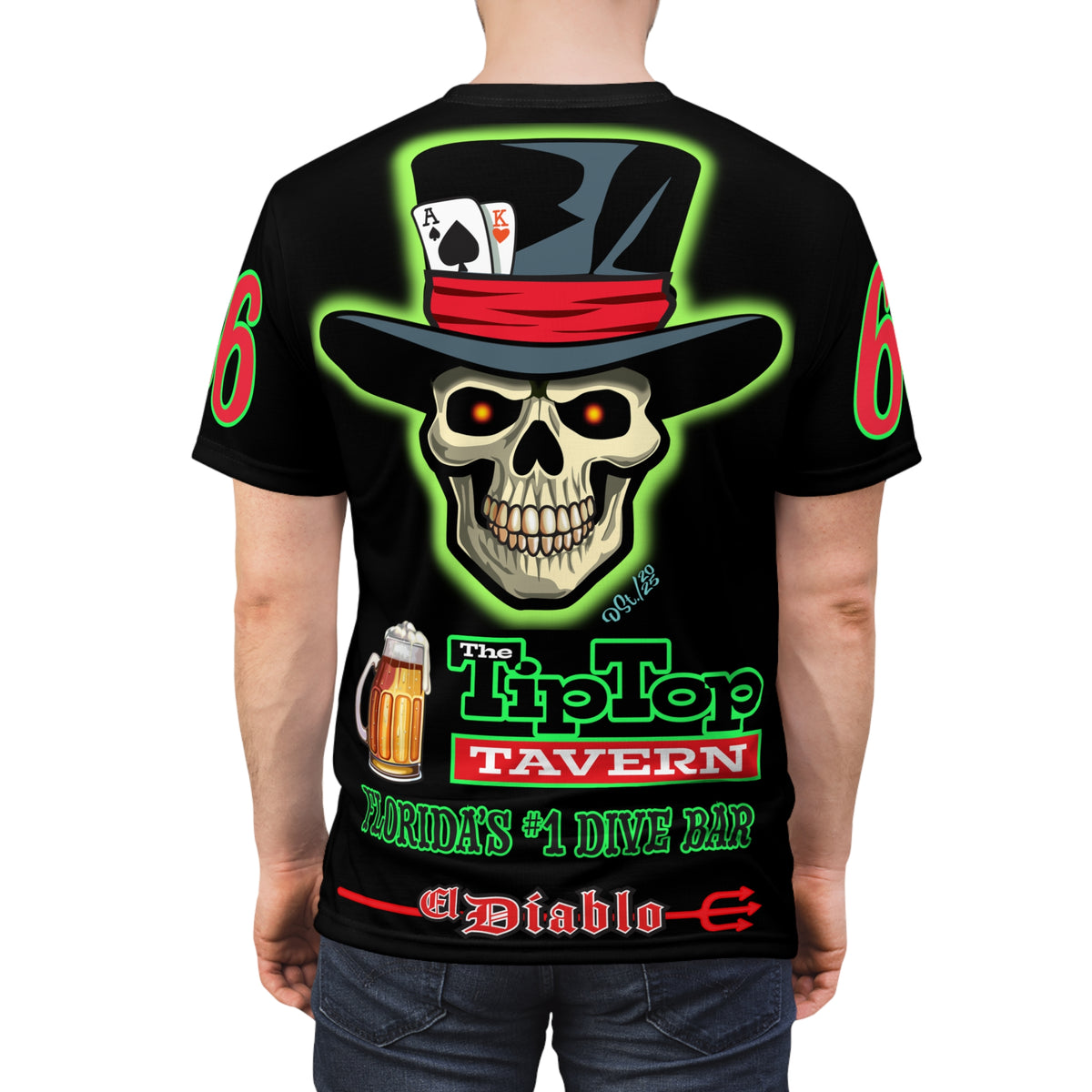 SRT Tip Top Tavern Dive Bar Super Riding Tee (*Limited Edition) - Florida's Best Dive Bar, Bikes Beers Babes & Bros. - Honouring Biker Bar Tee