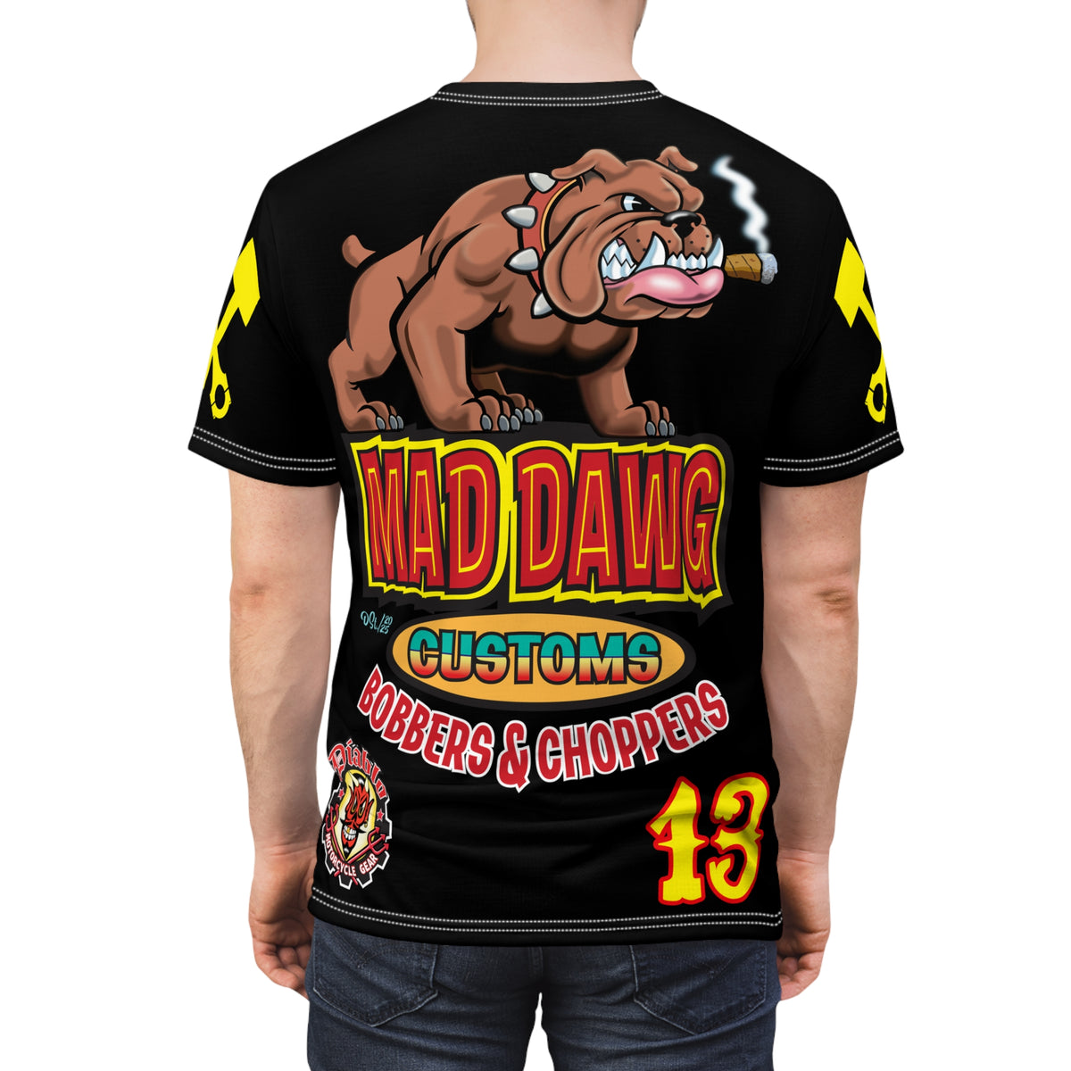 Mad Dawg Customs HiViz Americana - Motorcycle Riders Super Tee