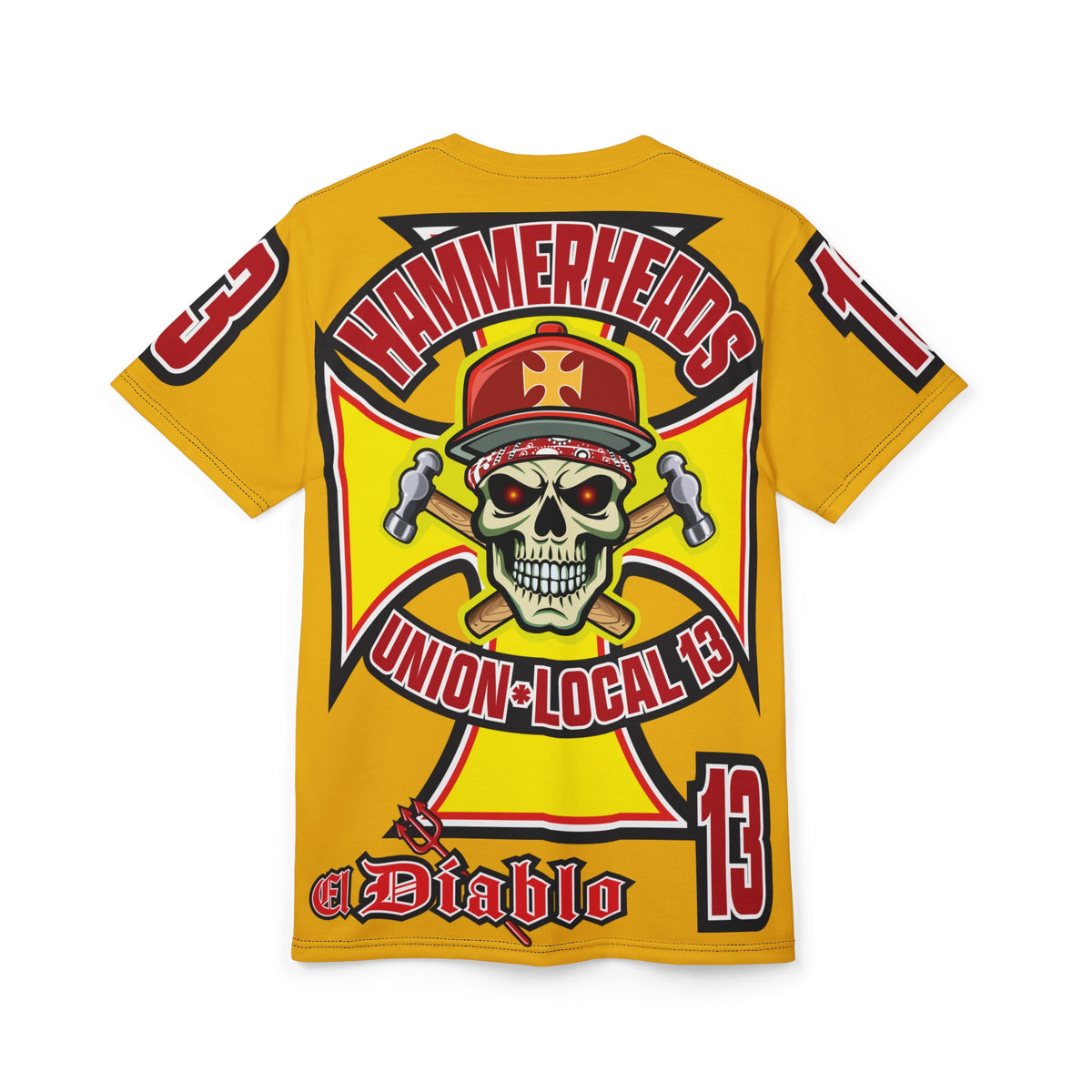 Hammerheads Union Local 13 HiViz Super Tee - Rough Tough Bad Attitude Motorcycle Riding Tee