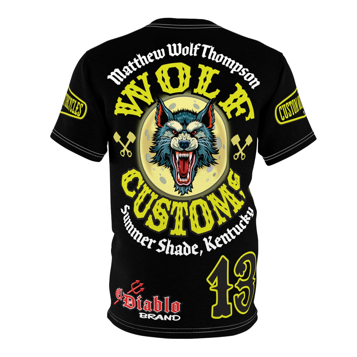 MWT Wolf Customs  INTIMIDATOR SPECIAL EDITIOM  13 Black & XLWOLF Graphics- Super Riding Tee — Retro Motorcycle Club Shirt, The Best Biker Riding Tee EVER !!!