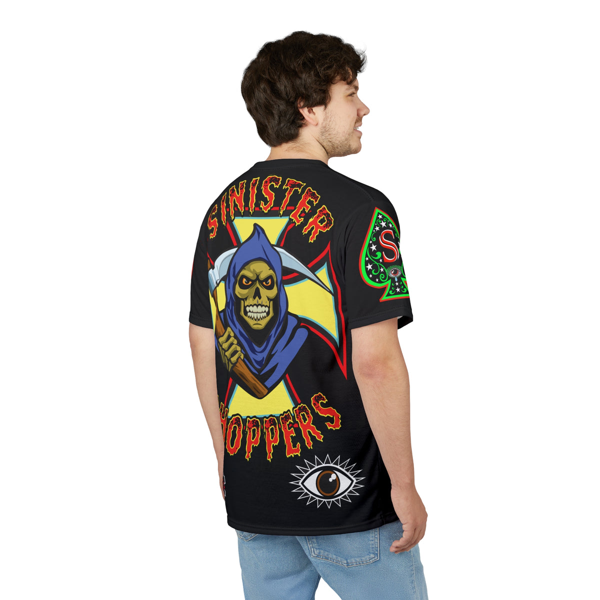 SRT Sinister Choppers Reaper Super Tee - Gothic Graphic T-Shirt for Motorcycle Riders
