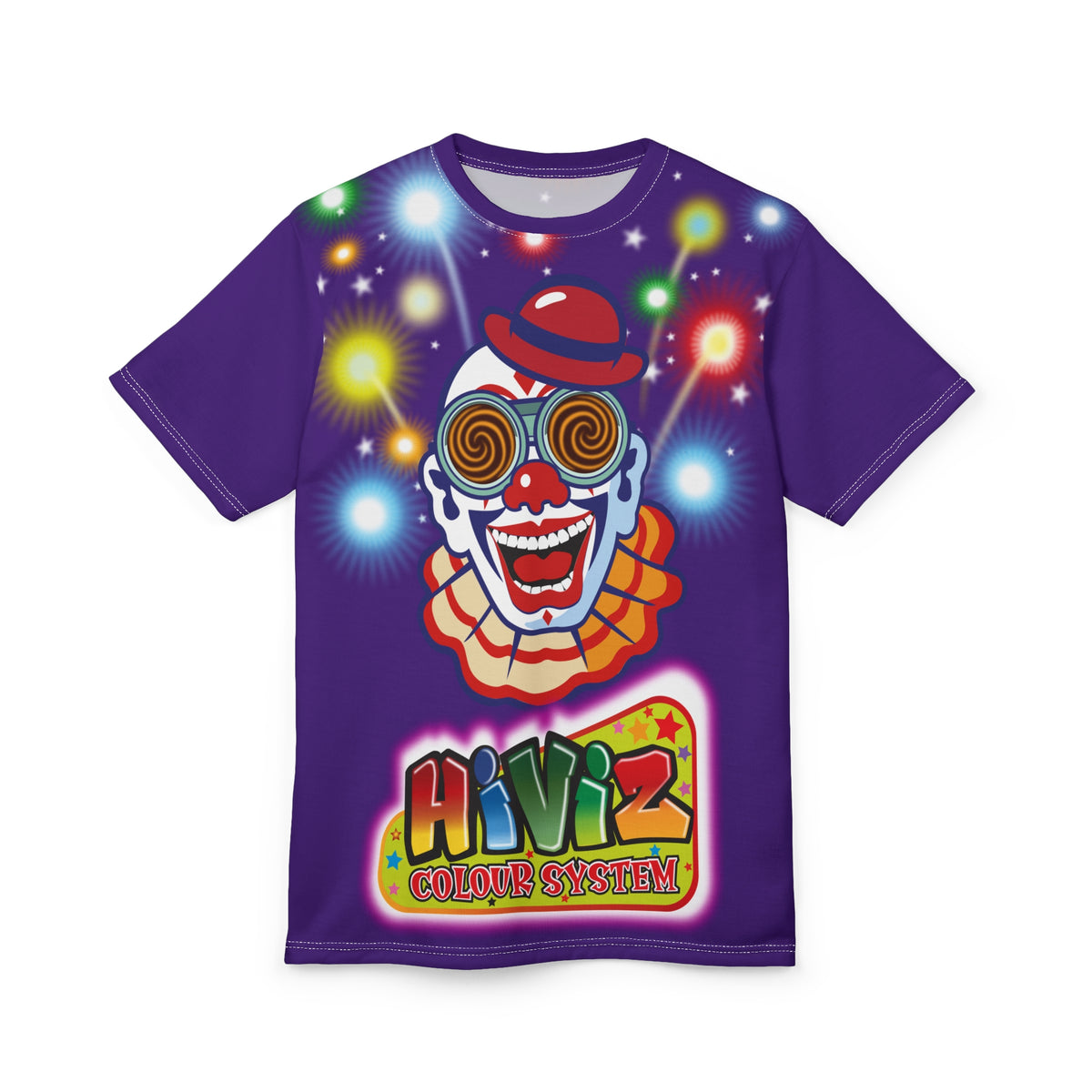 HiViz Clown Graphic Tee — Neon Festival Rave Shirt