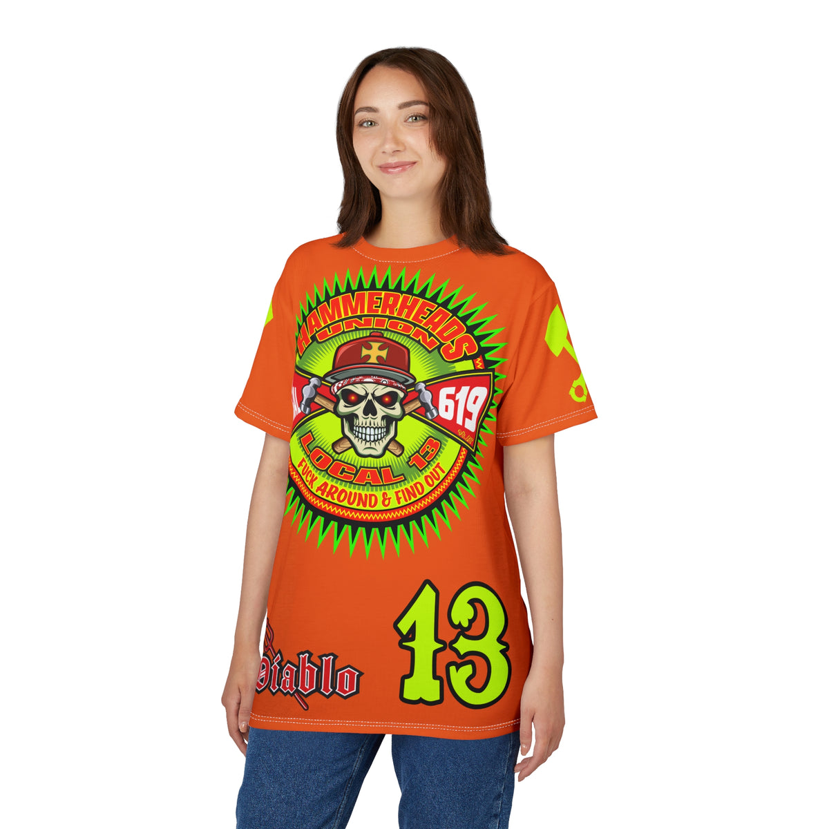 Hammerheads Union Local 13 -  SoCal 619 Special Edition - Custom HiViz Motorcycle Riding Tee Shirt _ Super Comfort and Fit