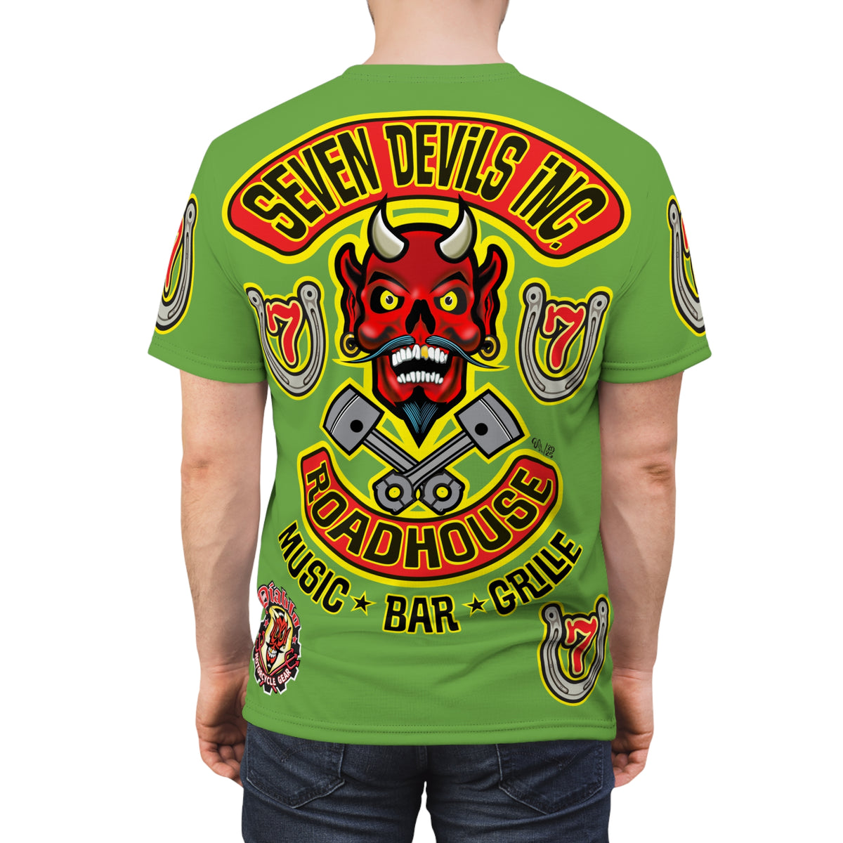 Seven Devils Inc. Roadhouse HiViz Graphic Super Tee - Motorcycle Custom Riding Tee
