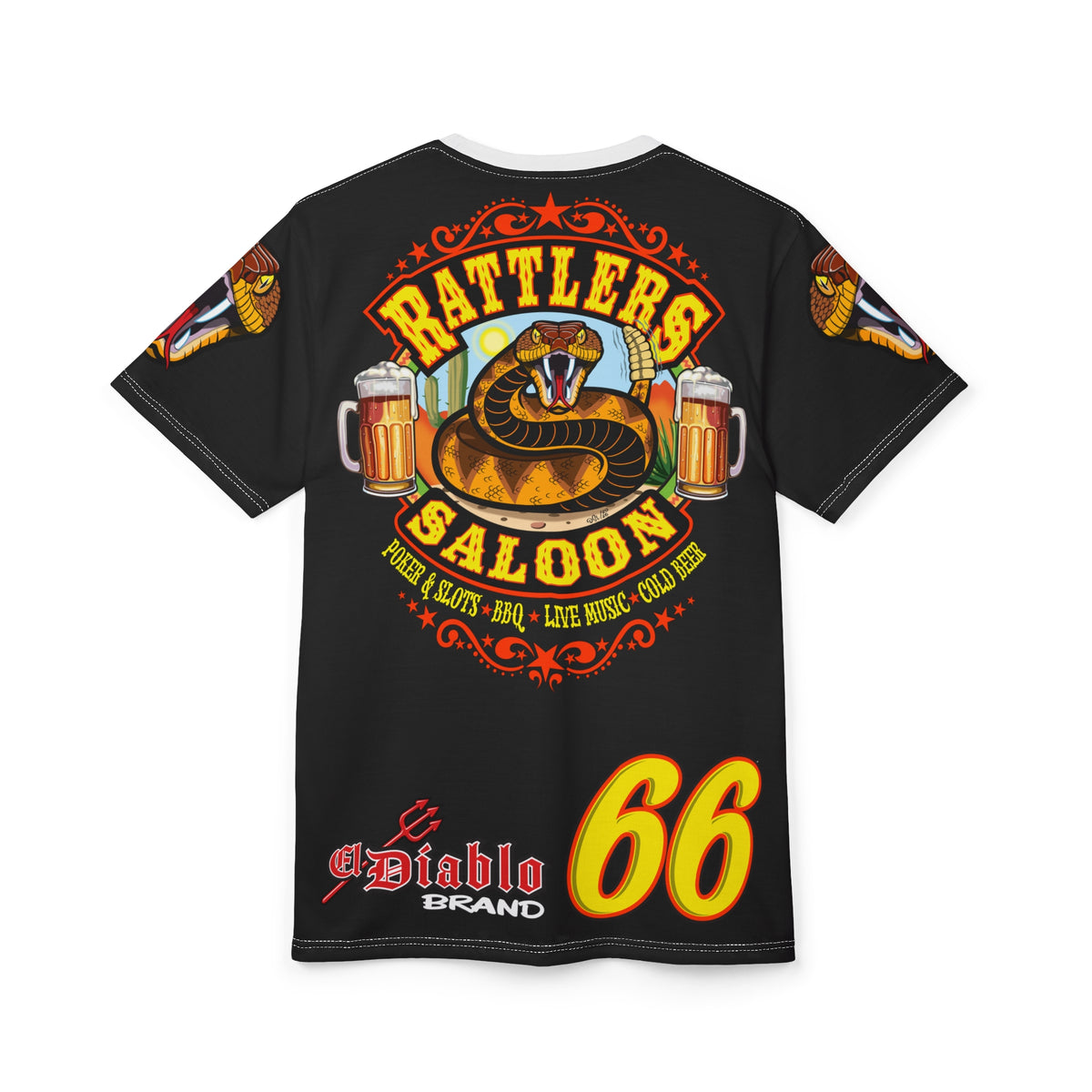 Rattlers Saloon SUPER RIDING TEE — Vintage Biker Route 66 Graphic t-Shirt