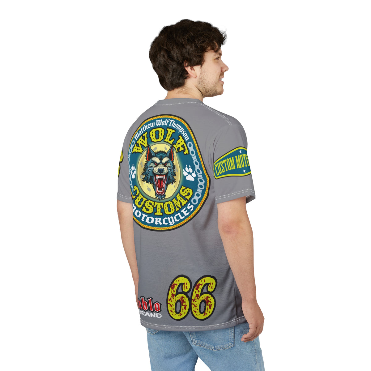 MWT Wolf Customs '66 Graphic Super  Tee — Retro Motorcycle Club Shirt The Best Biker Riding Tee EVER !!!