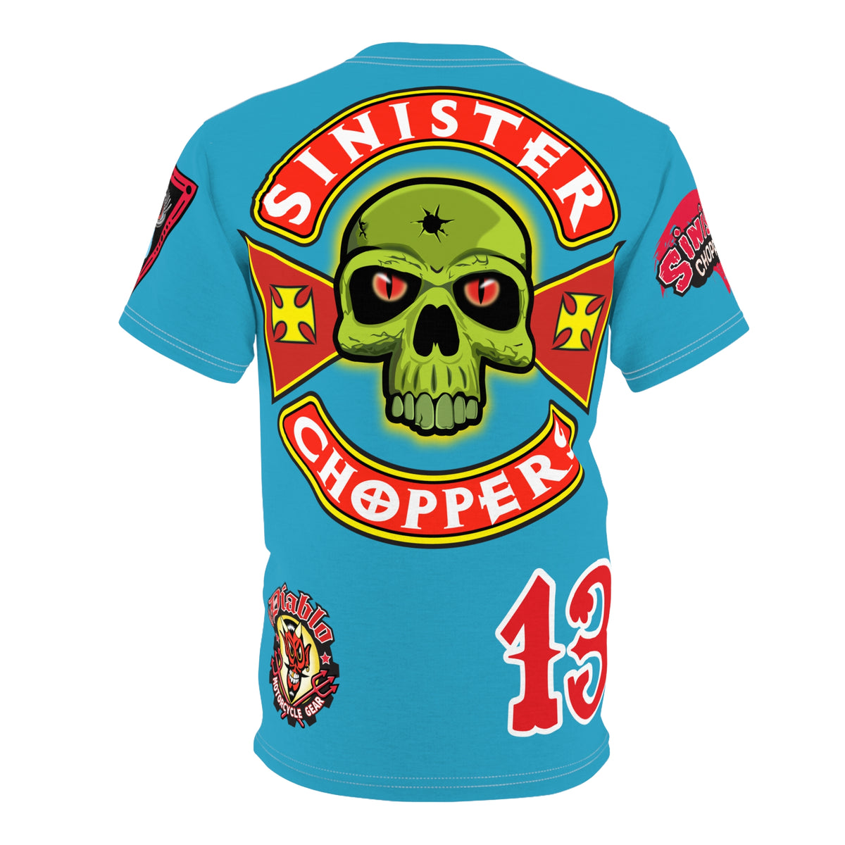 Sinister Choppers Electric Blue Custom Designed HiViz Super Tee