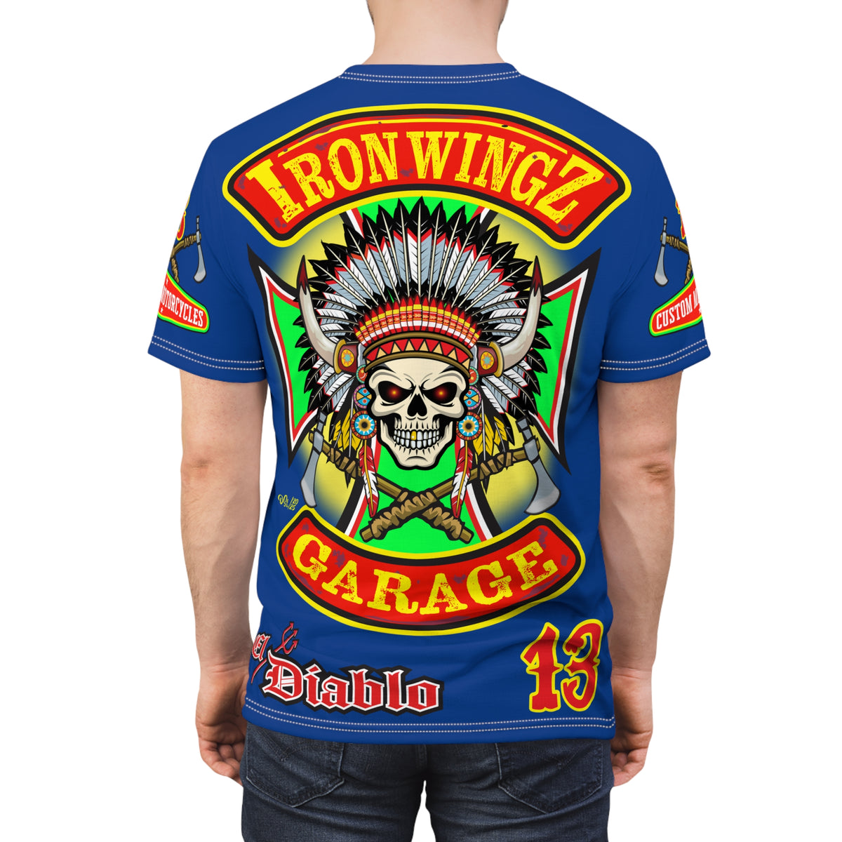 Iron Wingz Garage HiViZ Motorcycle Rider Super Tee