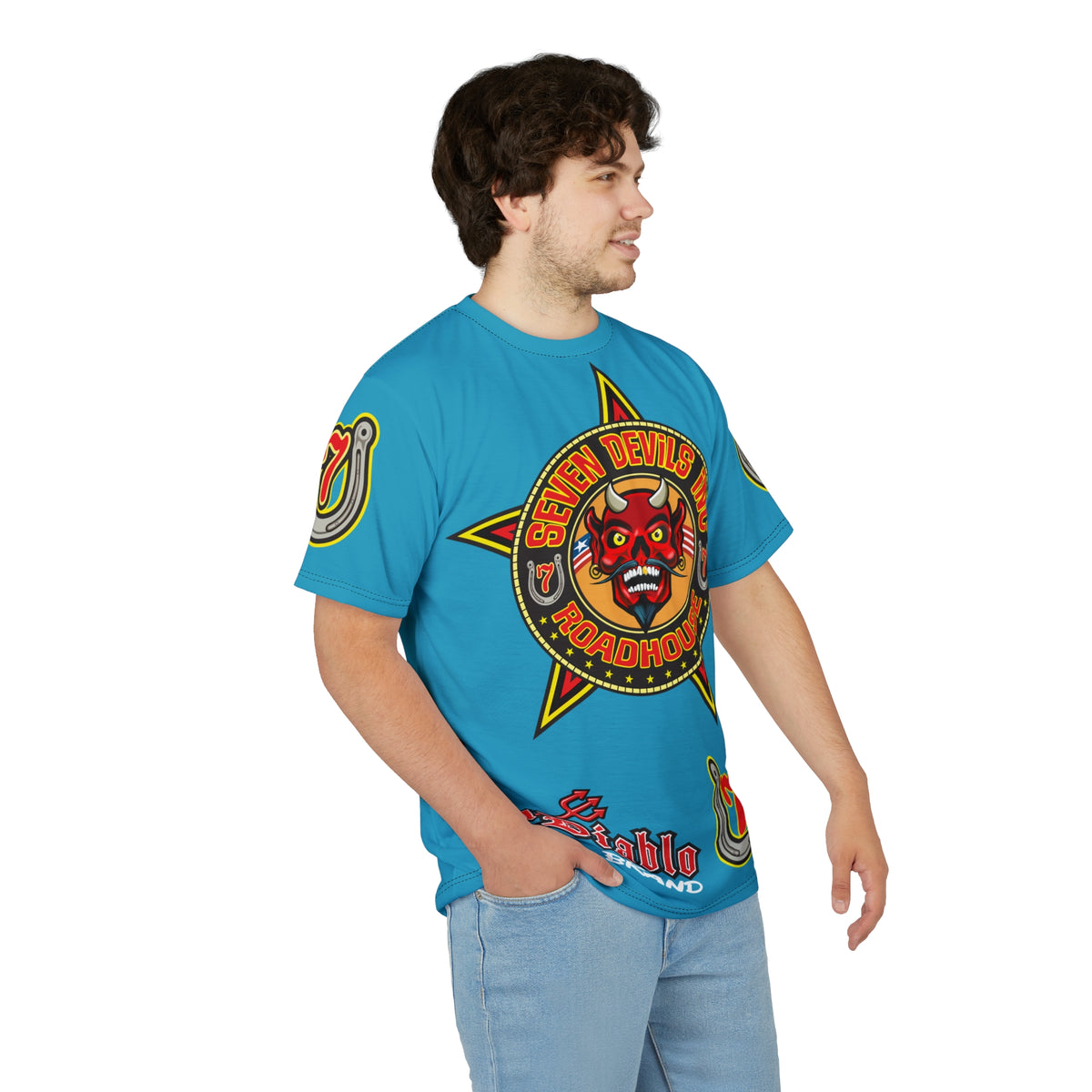 Seven Devils Inc. Roadhouse Graphic Tee - HiViz Motorcycle Custom Riding Super Tee