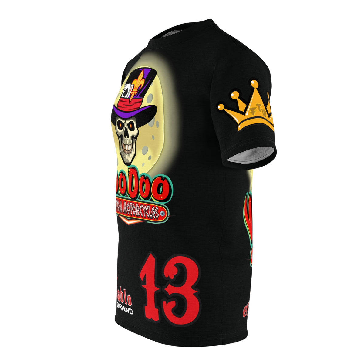 VooDoo Custom Motorcycles BLACK MAGIC - Retro Graphics Biker Tee