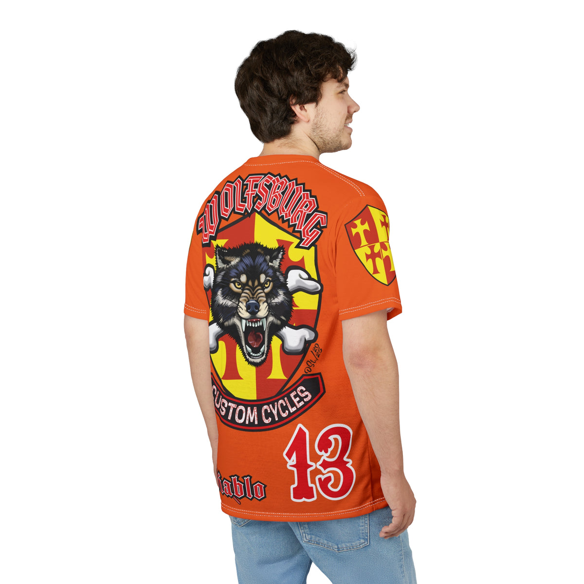 Wolfsburg Custom Cycles HiViz Graphic Super Tee for Bikers