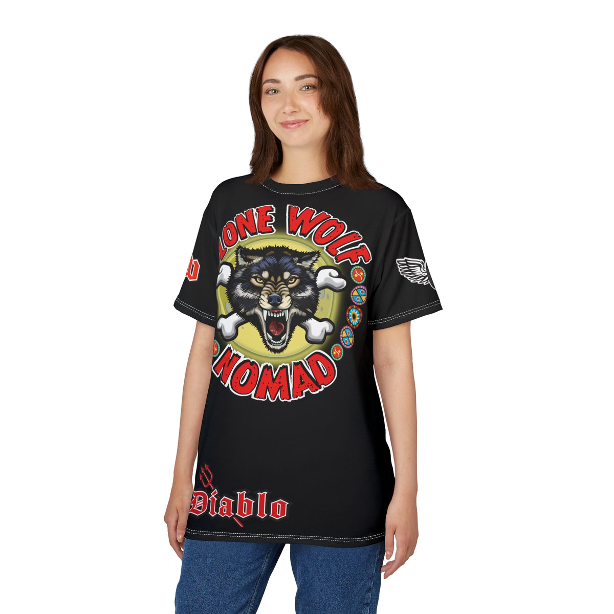 Lone Wolf Nomad HiViz Super Tee - For The Independent No Club Bikers For Life