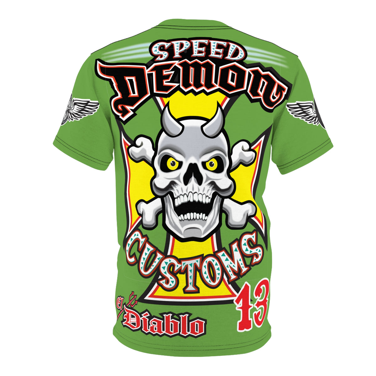 Speed Demon Customs Spectacular HiViz Super Tee - Devilishly Demented Bold Biker Design