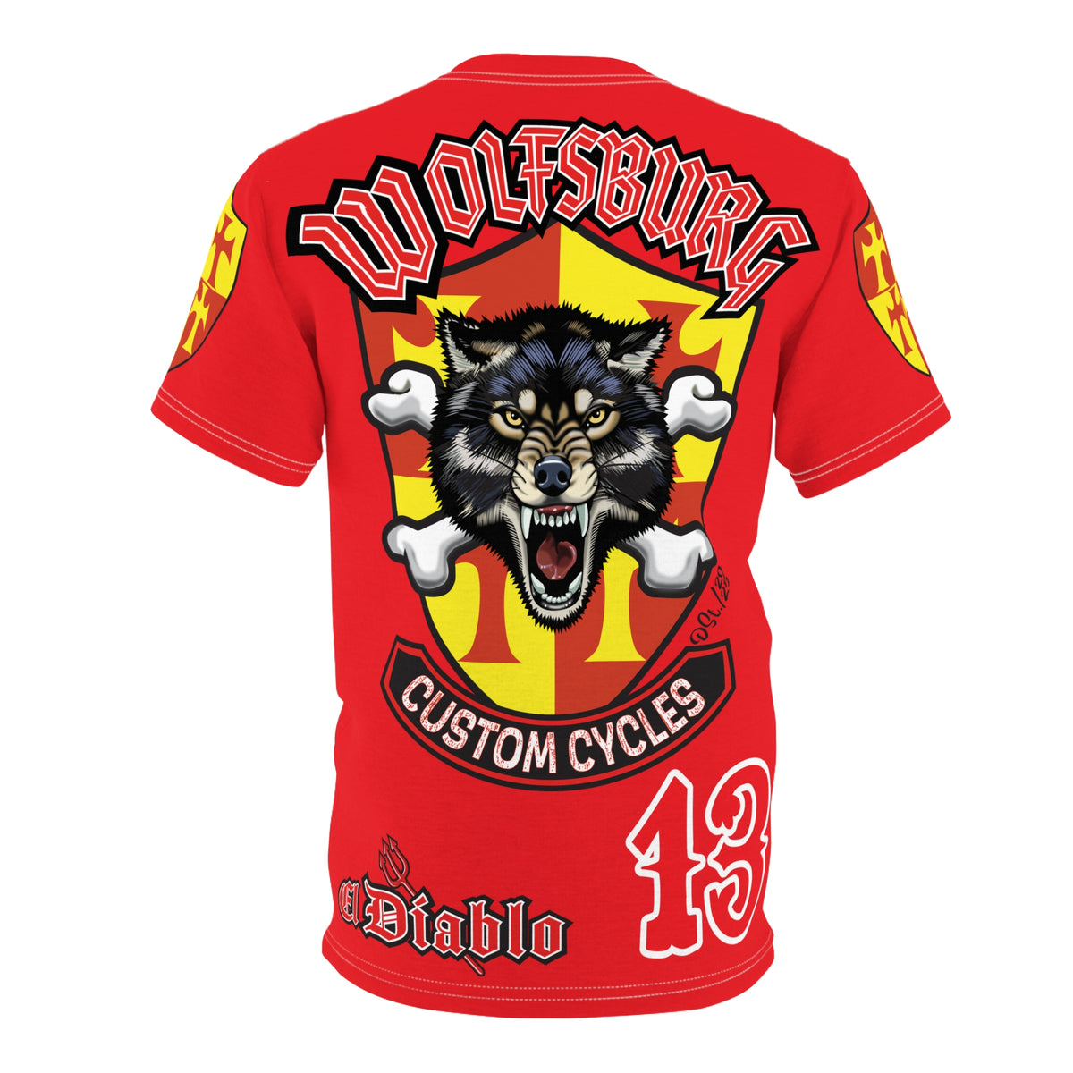 Wolfsburg Custom Cycles HiViz Graphic Super Tee for Bikers