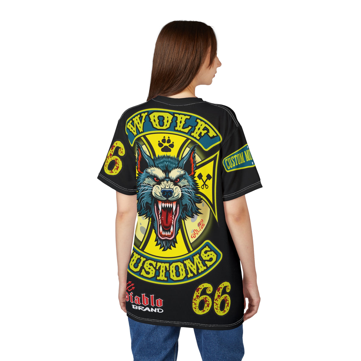 MWT Wolf Customs '66 Graphic HiViZ Super Tee — Retro Motorcycle Club Shirt, The Best Biker Riding Tee EVER !!!