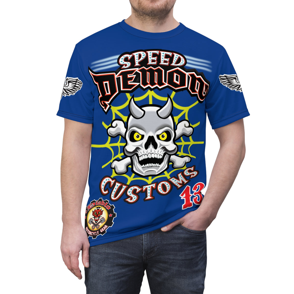 Speed Demon Customs Spectacular HiViz Super Tee - Devilishly Demented Bold Biker Design