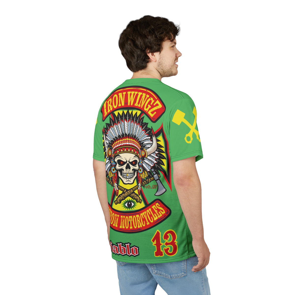Iron WingZ Garage  Graphic Super Tee, Edgy Streetwear, Customized Apparel, Gift for Bikers